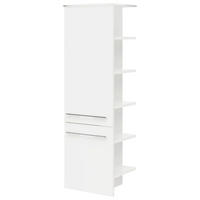 MIDISCHRANK 42,5/133,2/33 cm  - Chromfarben/Weiß Hochglanz, Design, Glas/Holzwerkstoff (42,5/133,2/33cm) - Leonardo Living