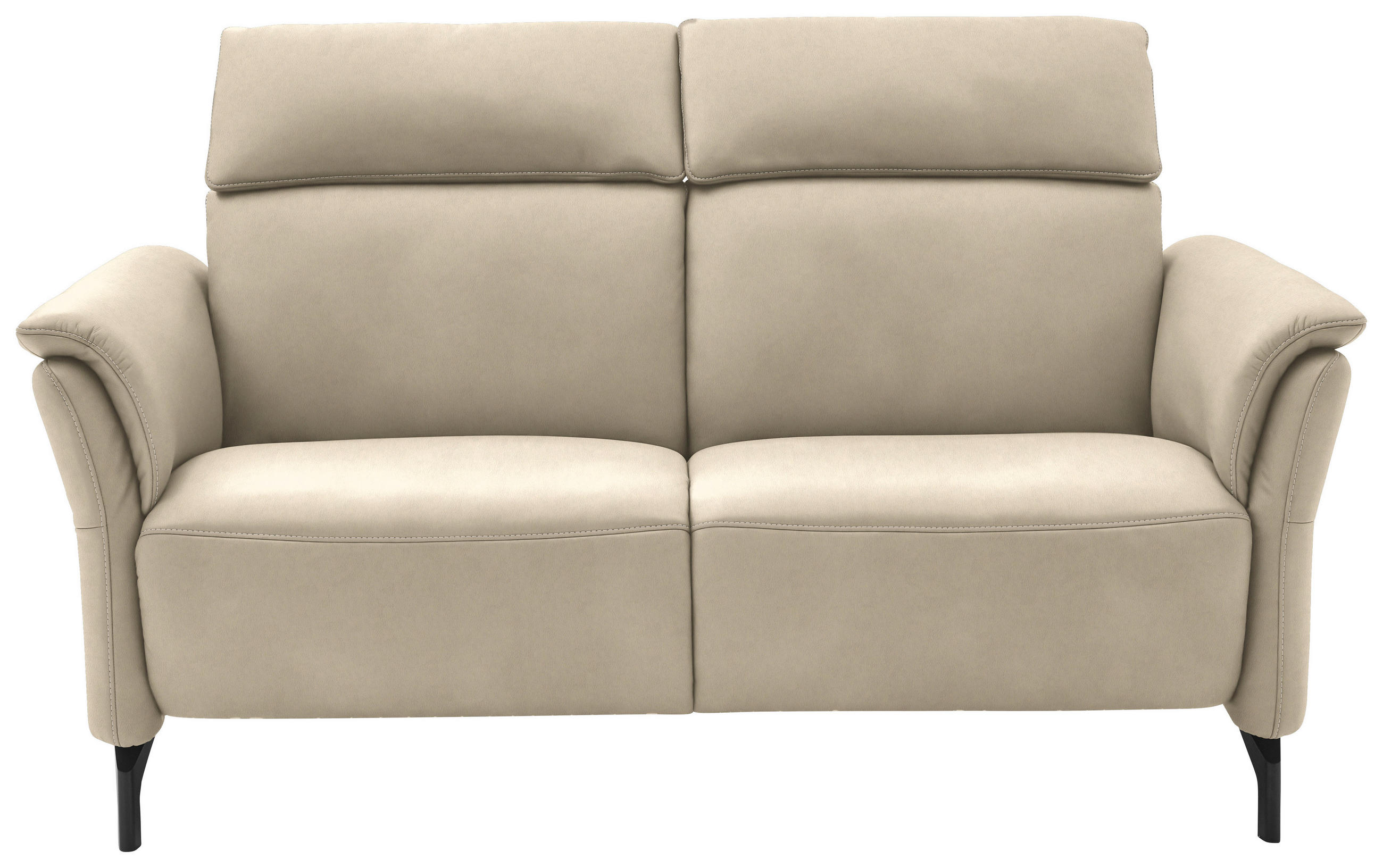 2-SITZER-SOFA in Leder Ecru - Ecru/Schwarz, KONVENTIONELL, Leder/Metall (178/103/92cm) - Dieter Knoll