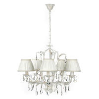 KRISTALL-HÄNGELEUCHTE 60/105 cm   - Weiß, Natur, Glas/Textil (60/105cm)