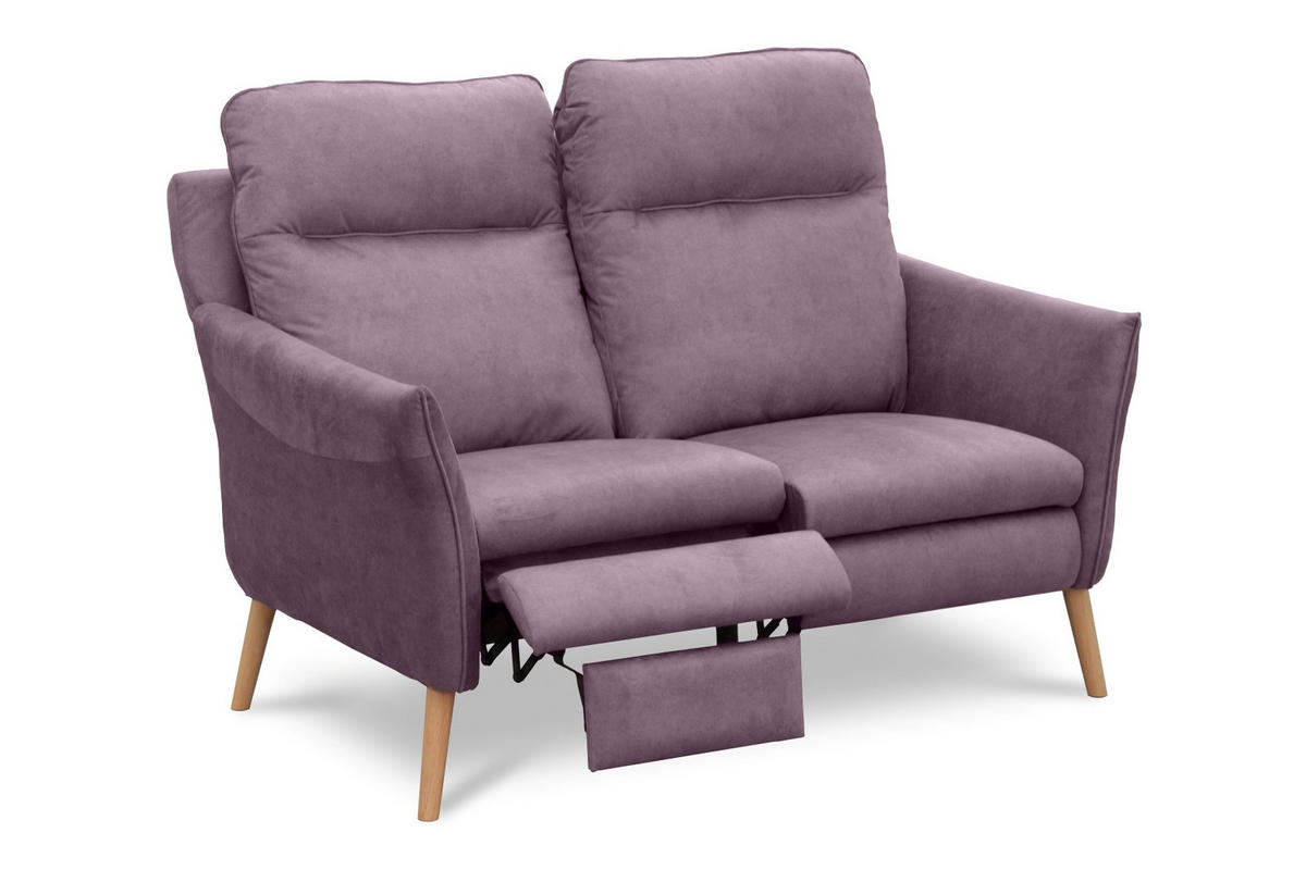 2-SITZER-SOFA  in Mikrofaser Rosa Skandinavisch, Modern  - Buchefarben/Rosa, Design, Holz/Textil (145/110/92cm) - Livetastic