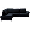 ECKSOFA in Echtleder Dunkelblau  - Chromfarben/Dunkelblau, Design, Leder/Metall (200/271cm) - Pure Home Lifestyle