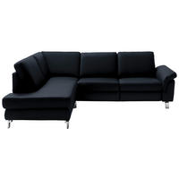 ECKSOFA in Echtleder Dunkelblau  - Chromfarben/Dunkelblau, Design, Leder/Metall (200/271cm) - Pure Home Lifestyle