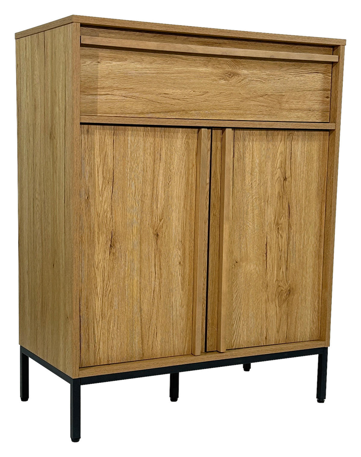 KOMMODE WABI  in 80/101/40 cm  - Eichefarben/Schwarz, Design, Holz/Holzwerkstoff (80/101/40cm) - Xora