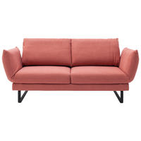 2-SITZER-SOFA Flachgewebe Koralle  - Koralle/Schwarz, Design, Textil/Metall (176/85/95cm) - Schöner Wohnen