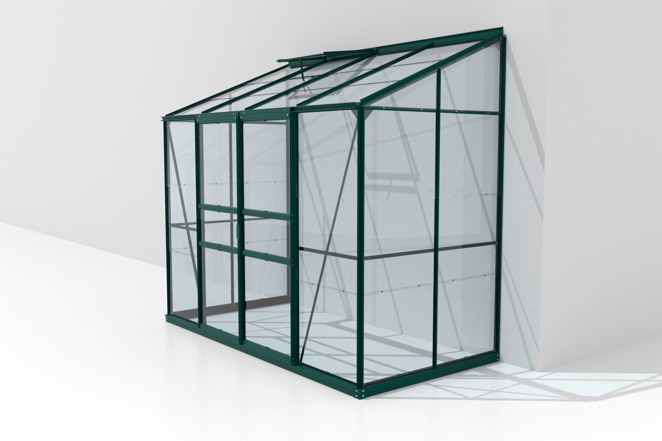 Anlehn-Gewächshausbausatz Ida 3300 Esg3mm, Smaragd