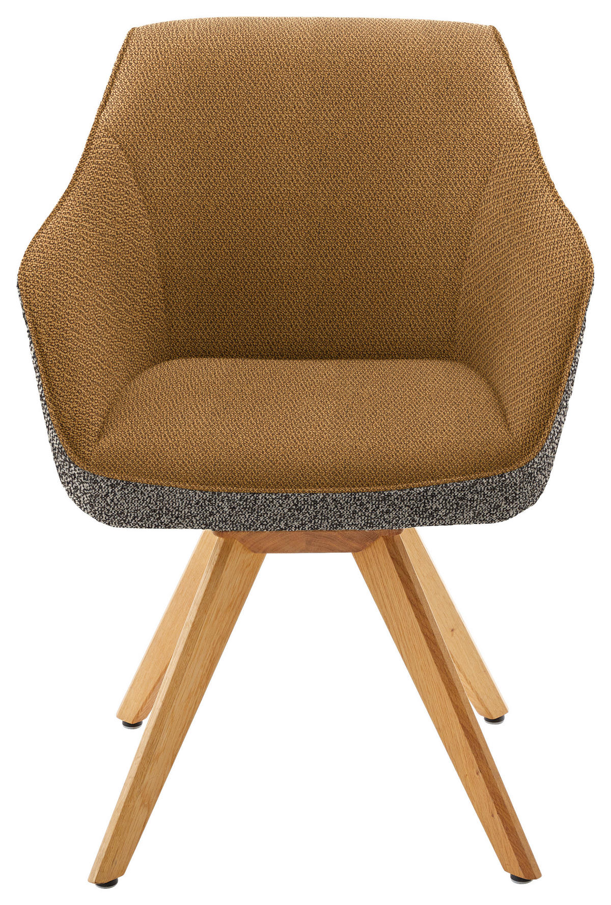 ARMLEHNSTUHL  in Flachgewebe  - Currygelb/Eichefarben, Design, Holz/Textil (60/84/68cm) - Koinor