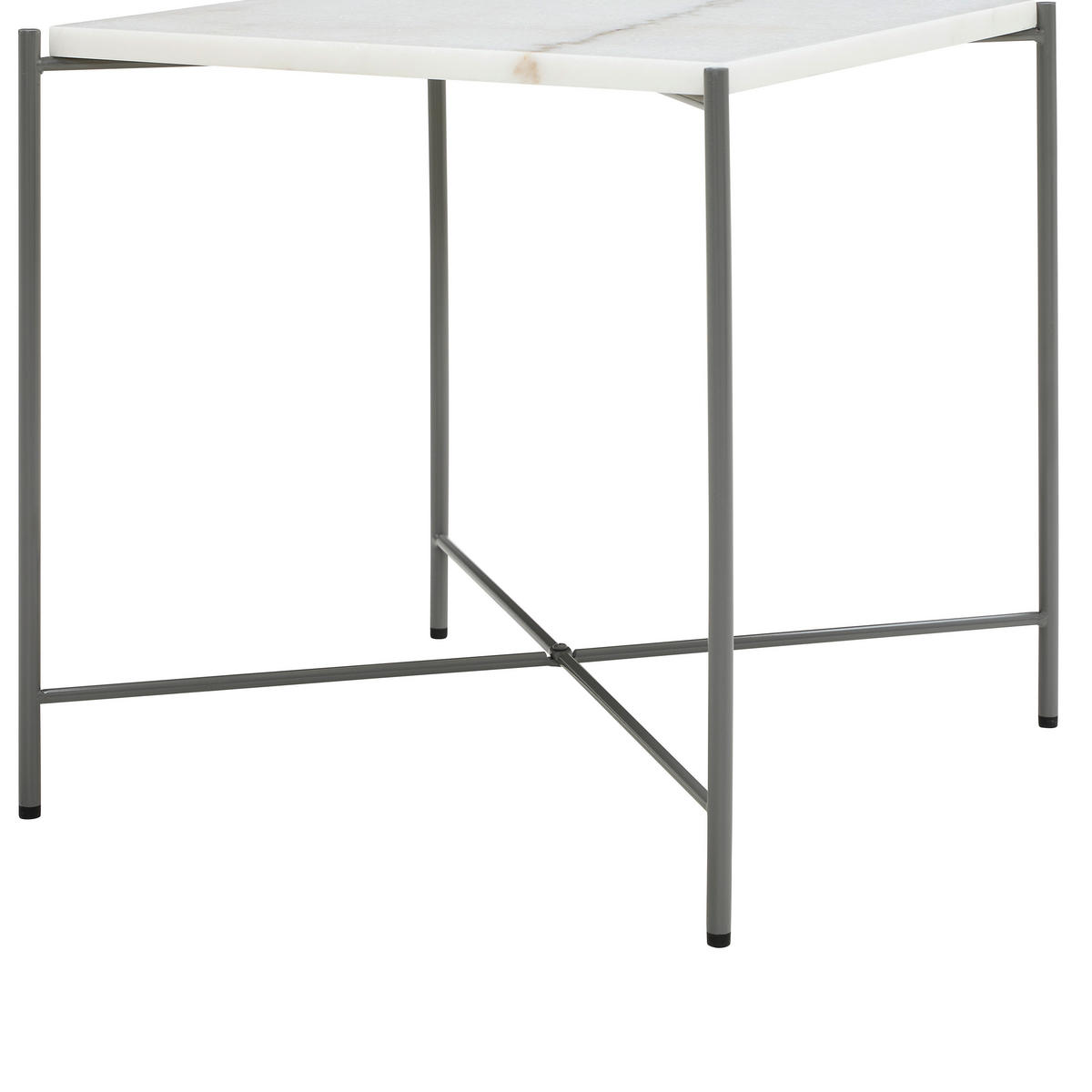 BEISTELLTISCH 40/40/40 cm Grau, Weiß quadratisch  - Dunkelgrau/Weiß, Trend, Stein/Metall (40/40/40cm) - Landscape