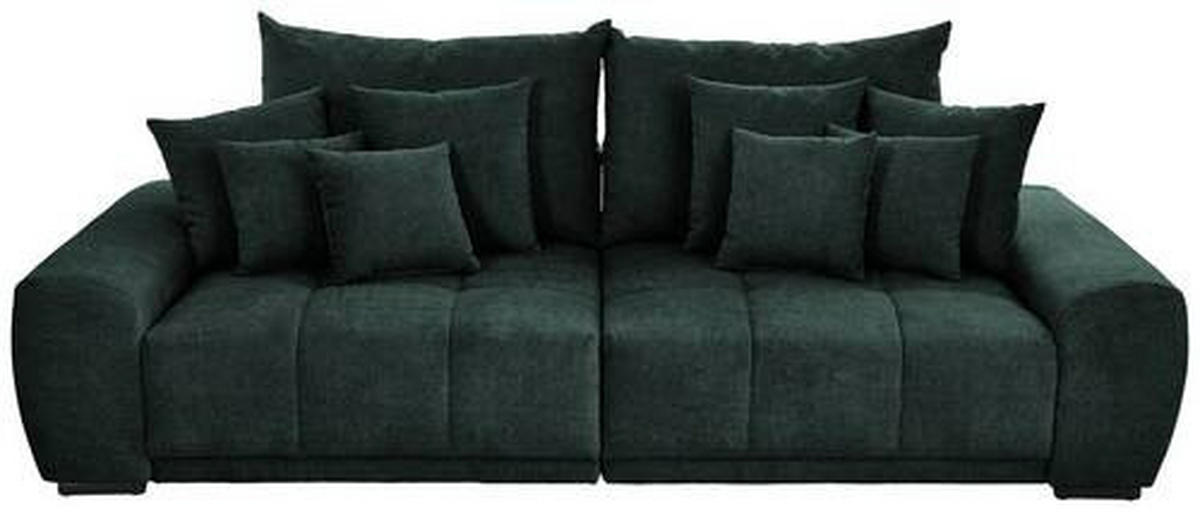 BIGSOFA in Flachgewebe Dunkelgrün  - Dunkelgrün/Schwarz, Konventionell, Holz/Textil (280/67/120cm) - Carryhome
