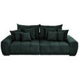 BIGSOFA Flachgewebe Dunkelgrün  - Dunkelgrün/Schwarz, KONVENTIONELL, Holz/Textil (280/67/120cm) - Carryhome