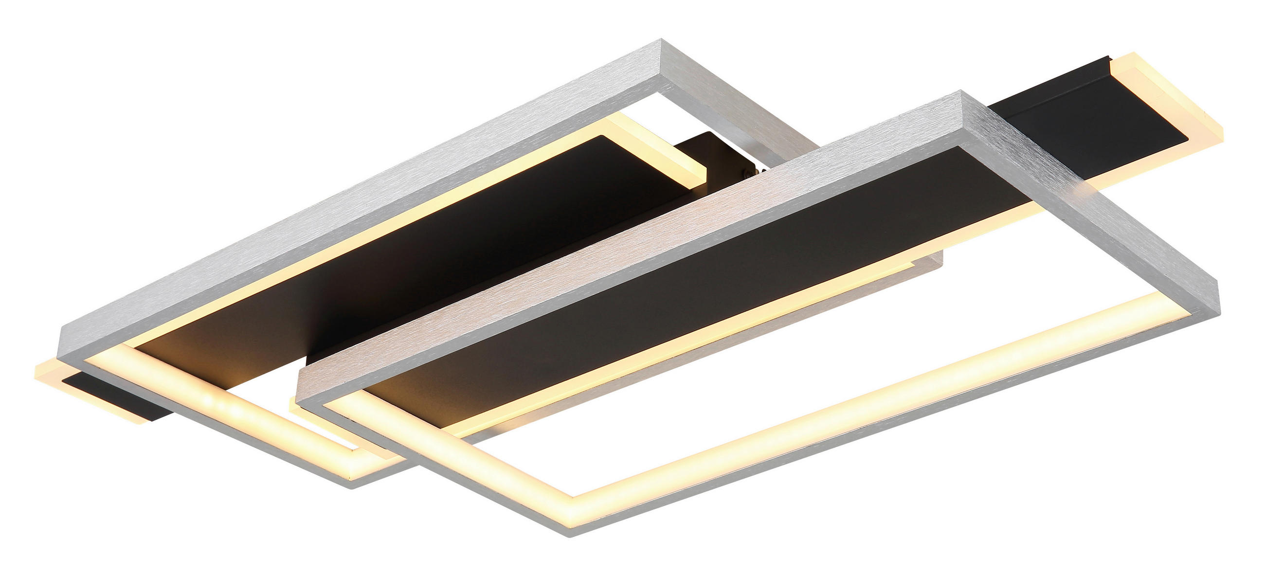 LED-DECKENLEUCHTE    62/27/8,2 cm  - Opal/Schwarz, Design, Kunststoff/Metall (62/27/8,2cm) - Globo