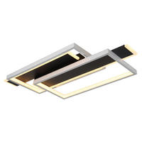 LED-DECKENLEUCHTE    62/27/8,2 cm  - Opal/Schwarz, Design, Kunststoff/Metall (62/27/8,2cm) - Globo