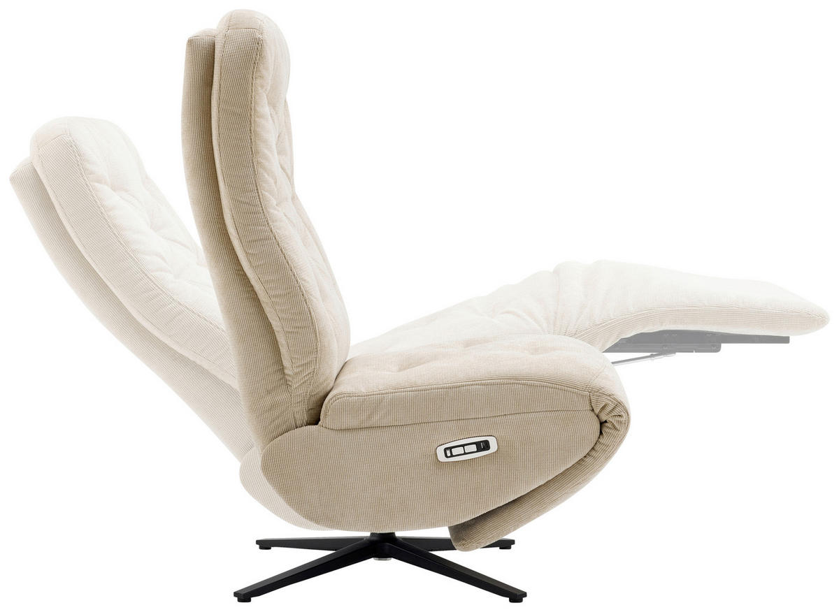 RELAXSESSEL NORA Webstoff    - Beige/Schwarz, Design, Textil/Metall (68/113/84cm) - Livetastic