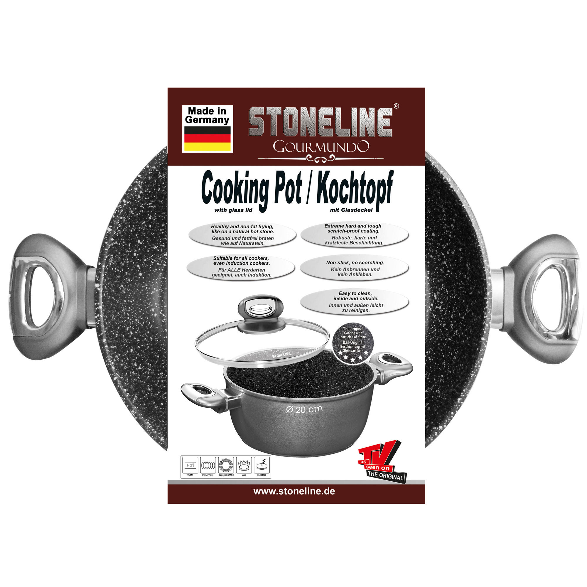 KOCHTOPF 2,3 L  - Anthrazit, Basics, Glas/Metall (20cm) - Stoneline
