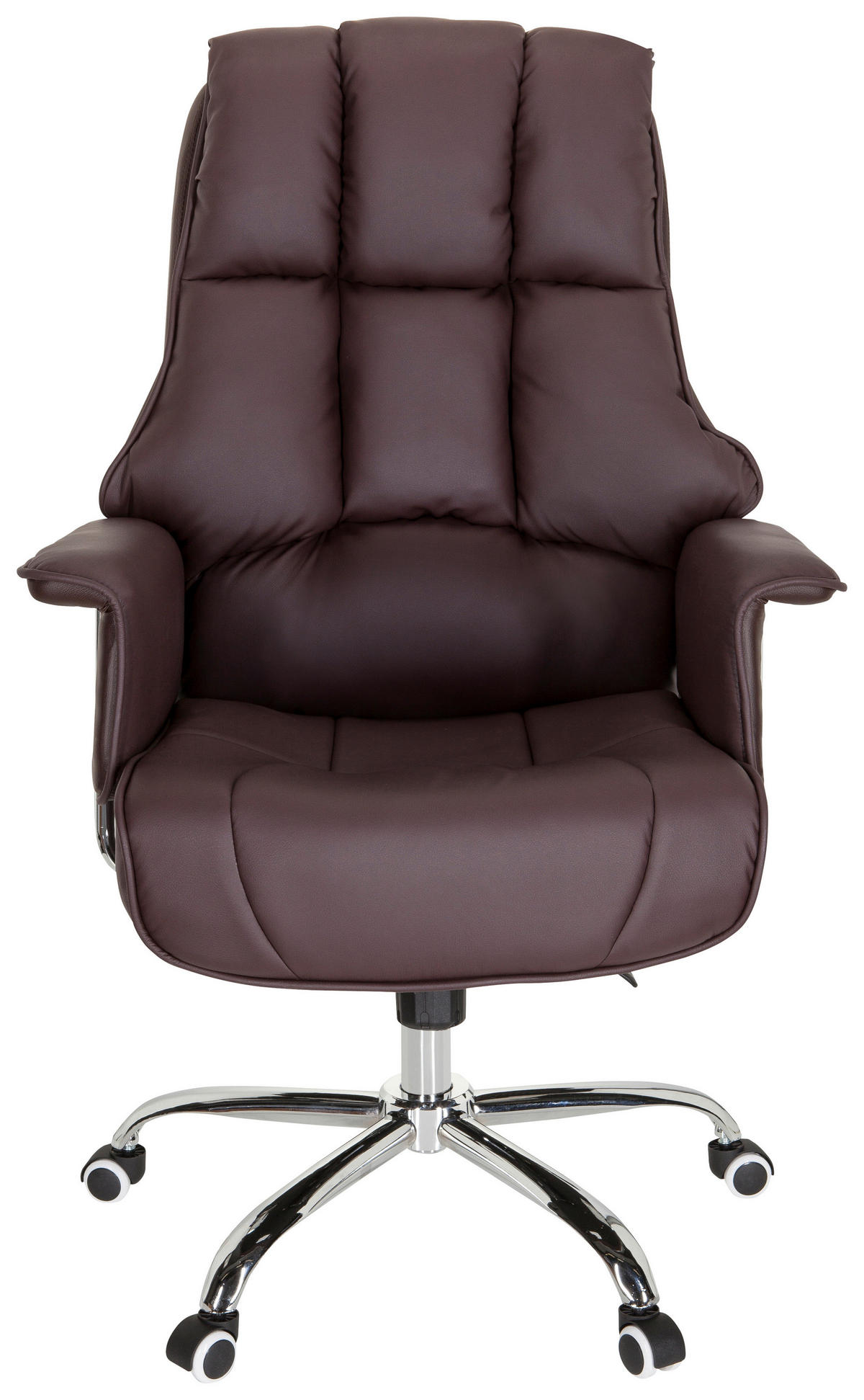 PISARNIŠKI STOL tekstil rjava  - barve kroma/rjava, Moderno, kovina/umetna masa (75/130/64cm) - MID.YOU