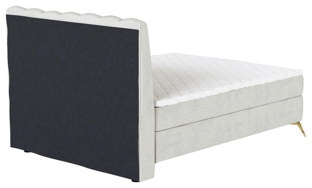 BOXBETT 120/200 cm  Beige  - Beige/Goldfarben, Basics, Kunststoff/Textil (120/200cm) - Livetastic