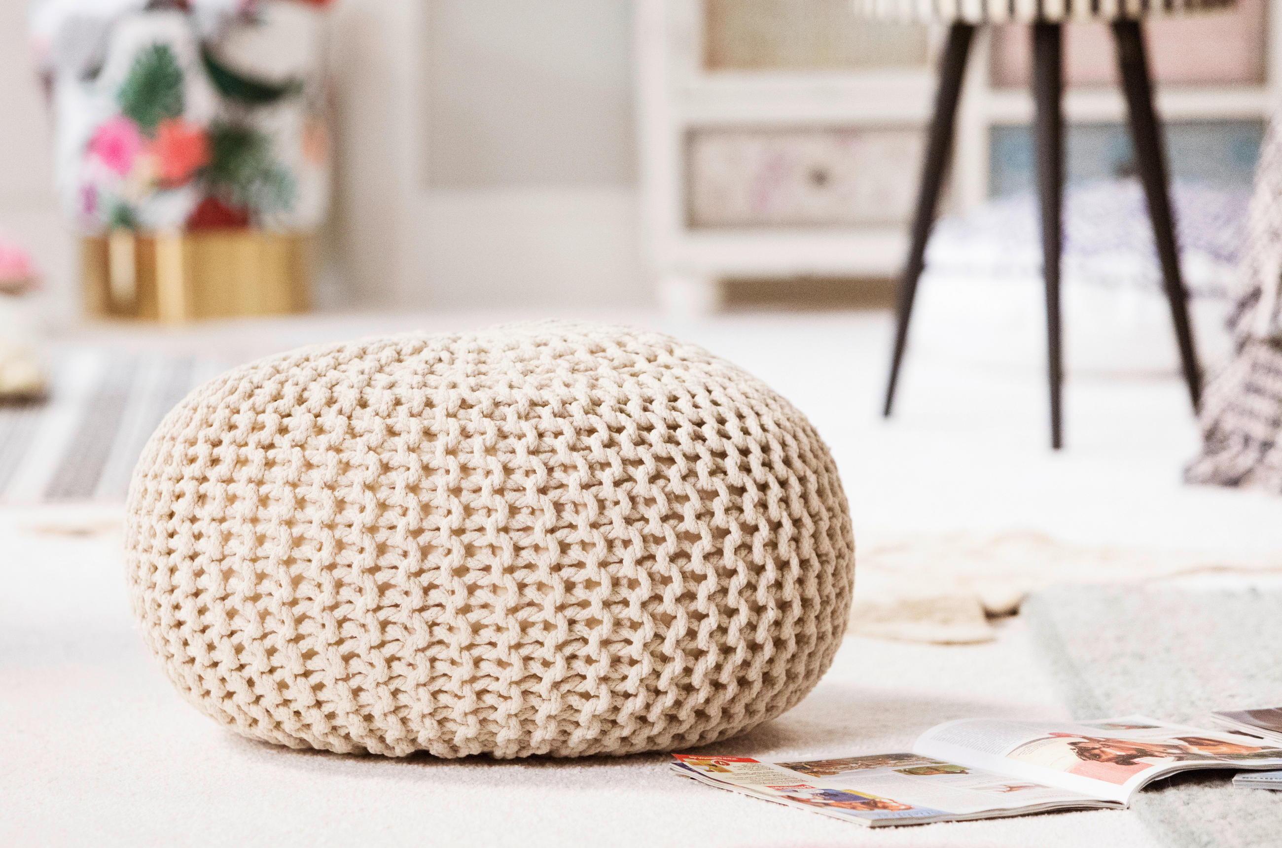 SEDACÍ PODUŠKA, 55/55/35 cm - šedá/krémová, Trend, textil (55/55/35cm) - Linea Natura