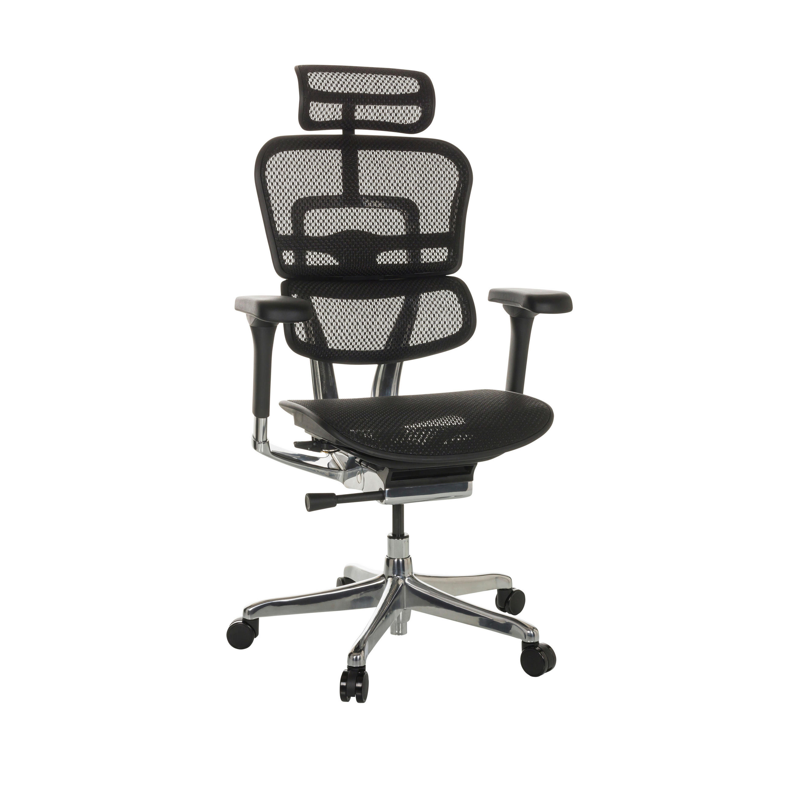 DREHSTUHL Netz Schwarz  - Silberfarben/Schwarz, Basics, Kunststoff/Textil (69/119-144/65cm) - MID.YOU