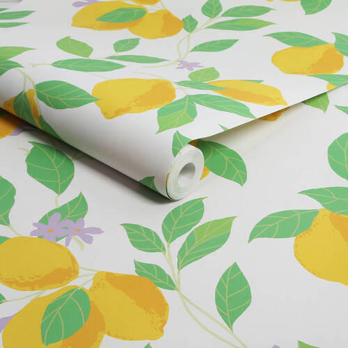 NON WOVEN-TAPET 52/1000 cm  - vit/grön, Basics, papper/plast (52/1000cm)