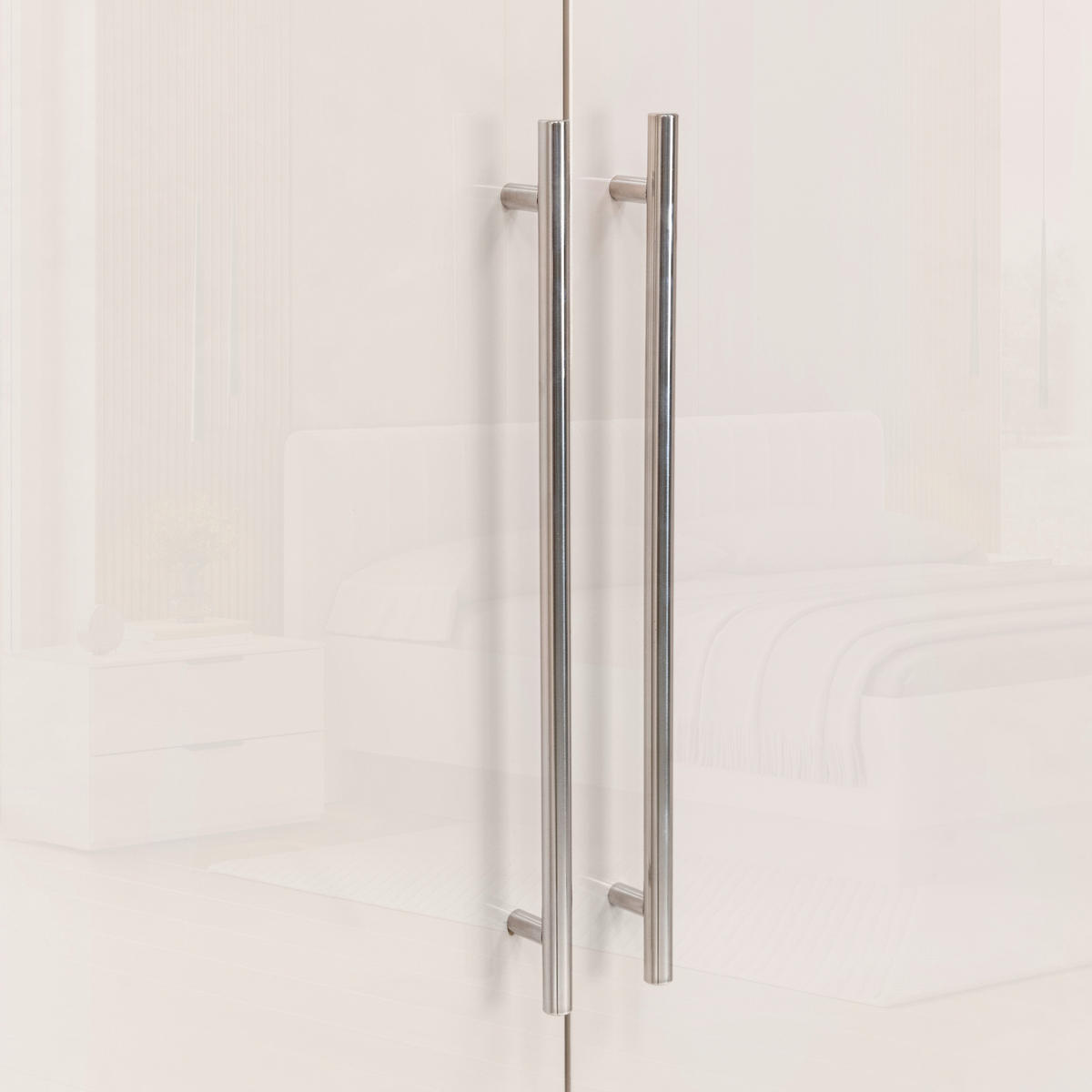 KLEIDERSCHRANK 196/219/59 cm,  in Kaschmir, 4-türig  - Kaschmir/Alufarben, KONVENTIONELL, Holzwerkstoff/Metall (196/219/59cm) - Carryhome
