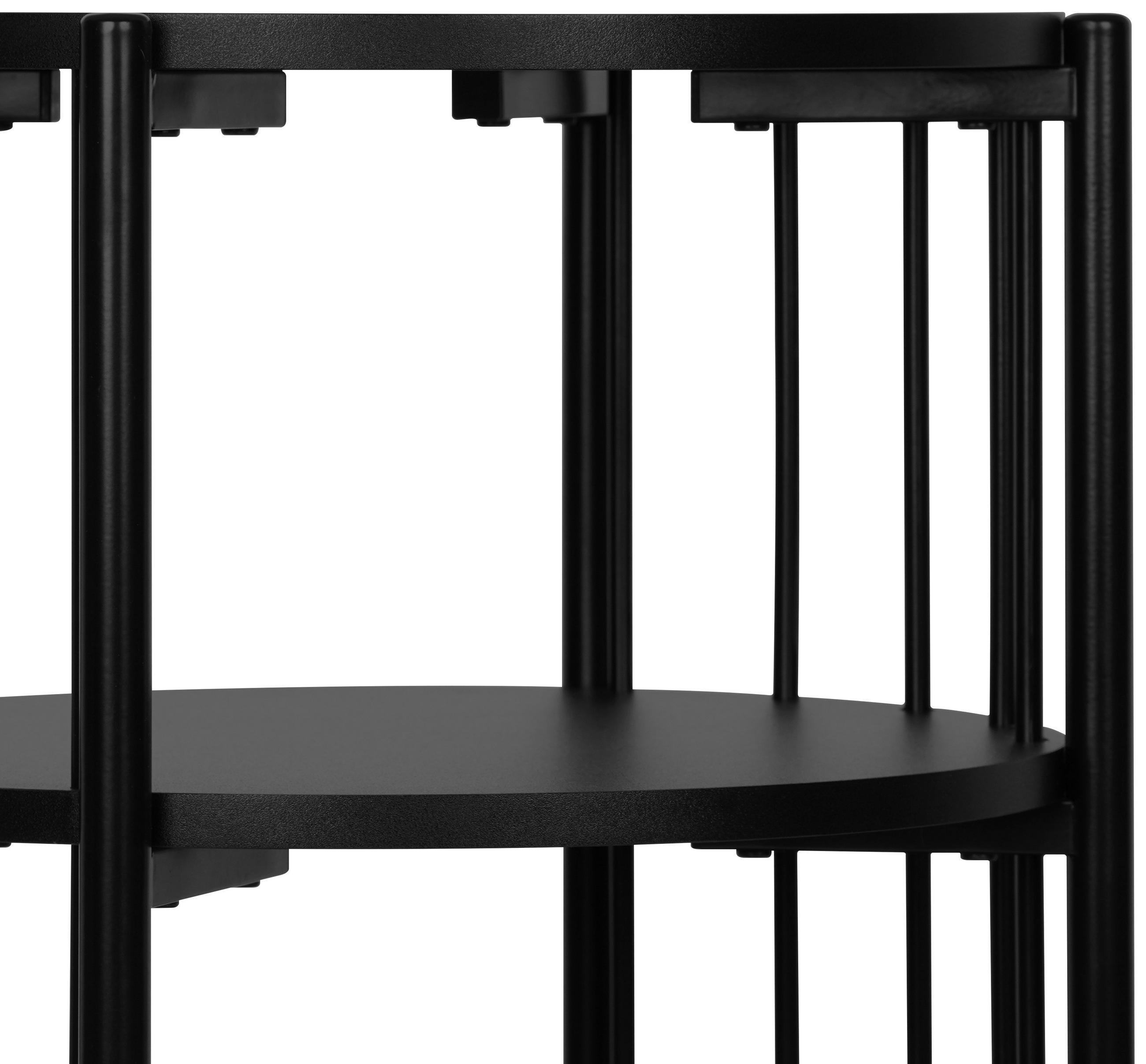 BEISTELLTISCH 43,8/43,8/60 cm Schwarz rund  - Schwarz, Trend, Holzwerkstoff/Metall (43,8/43,8/60cm) - Xora