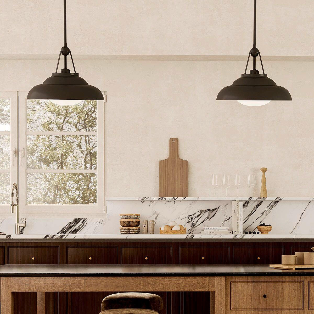 HÄNGELEUCHTE 36,8/29,5 cm  - Bronzefarben, KONVENTIONELL, Glas/Metall (36,8/29,5cm) - Elstead Lighting