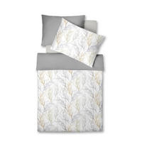 POSTELJNINA BED ART S 140/200 cm mako saten krem barve, bela, svetlo siva, pastelno modra  - pastelno modra/krem barve, Konvencionalno, tekstil (140/200cm) - Fleuresse