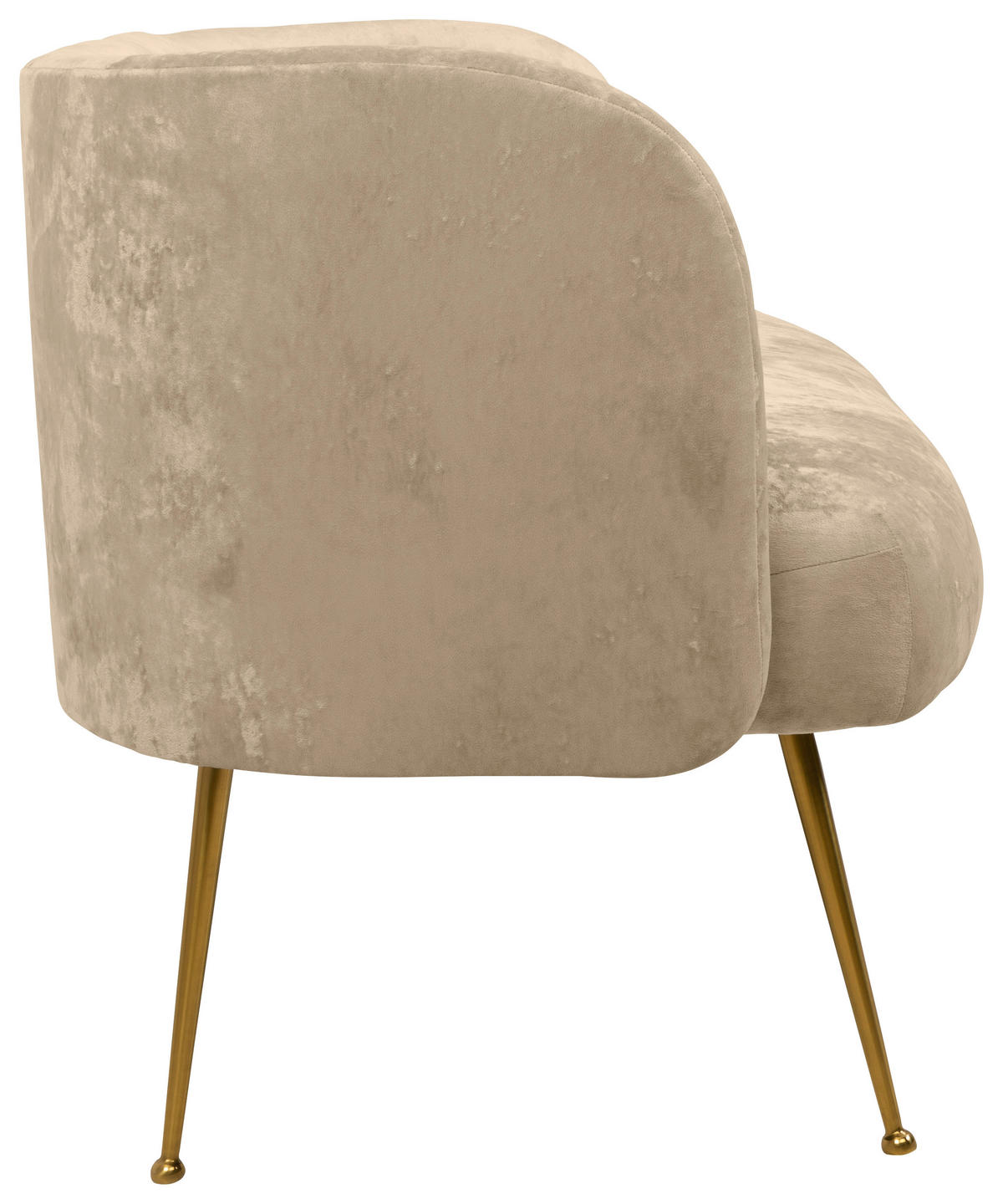 2-SITZER-SOFA Velours Beige  - Beige, KONVENTIONELL, Textil (126/77/70cm) - MID.YOU
