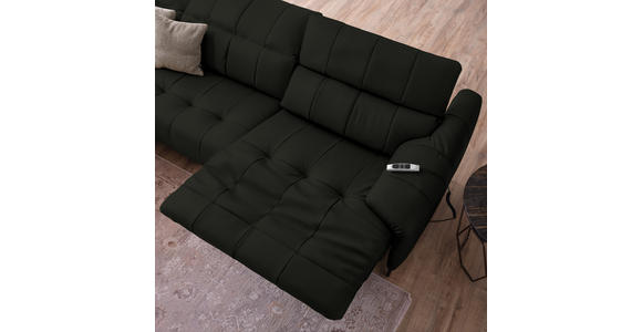 ECKSOFA in Echtleder Schwarz 165/313 cm - Schwarz, Design, Leder/Metall (165/313cm) - Emilio Belluti