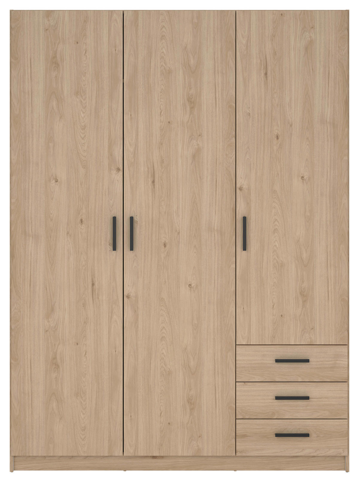KLEIDERSCHRANK in Eichefarben  - Eichefarben/Schwarz, Basics, Holzwerkstoff/Metall (147/200/49,8cm) - MID.YOU