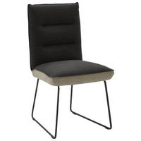 STUHL  in Stahl Flachgewebe  - Greige/Anthrazit, Design, Textil/Metall (49/93/59cm) - Dieter Knoll