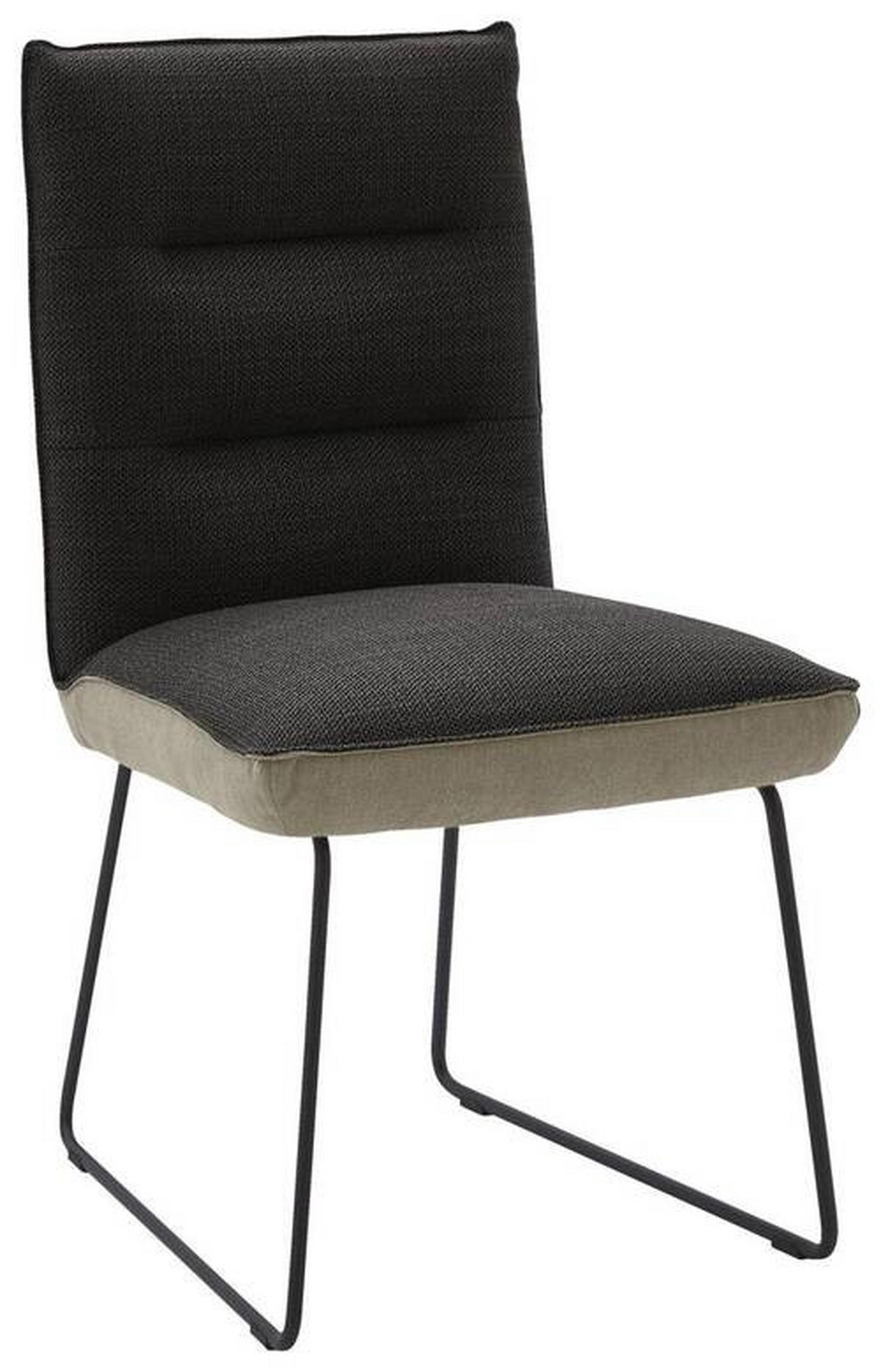 STUHL  in Stahl Flachgewebe  - Greige/Anthrazit, Design, Textil/Metall (49/93/59cm) - Dieter Knoll