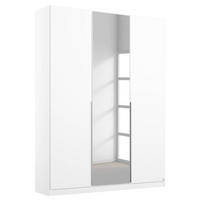 GARDEROB MED GÅNGJÄRN 136/229/54 cm 3-dörrar - vit/aluminiumfärg, Modern, metall/trämaterial (136/229/54cm) - Rauch Möbel