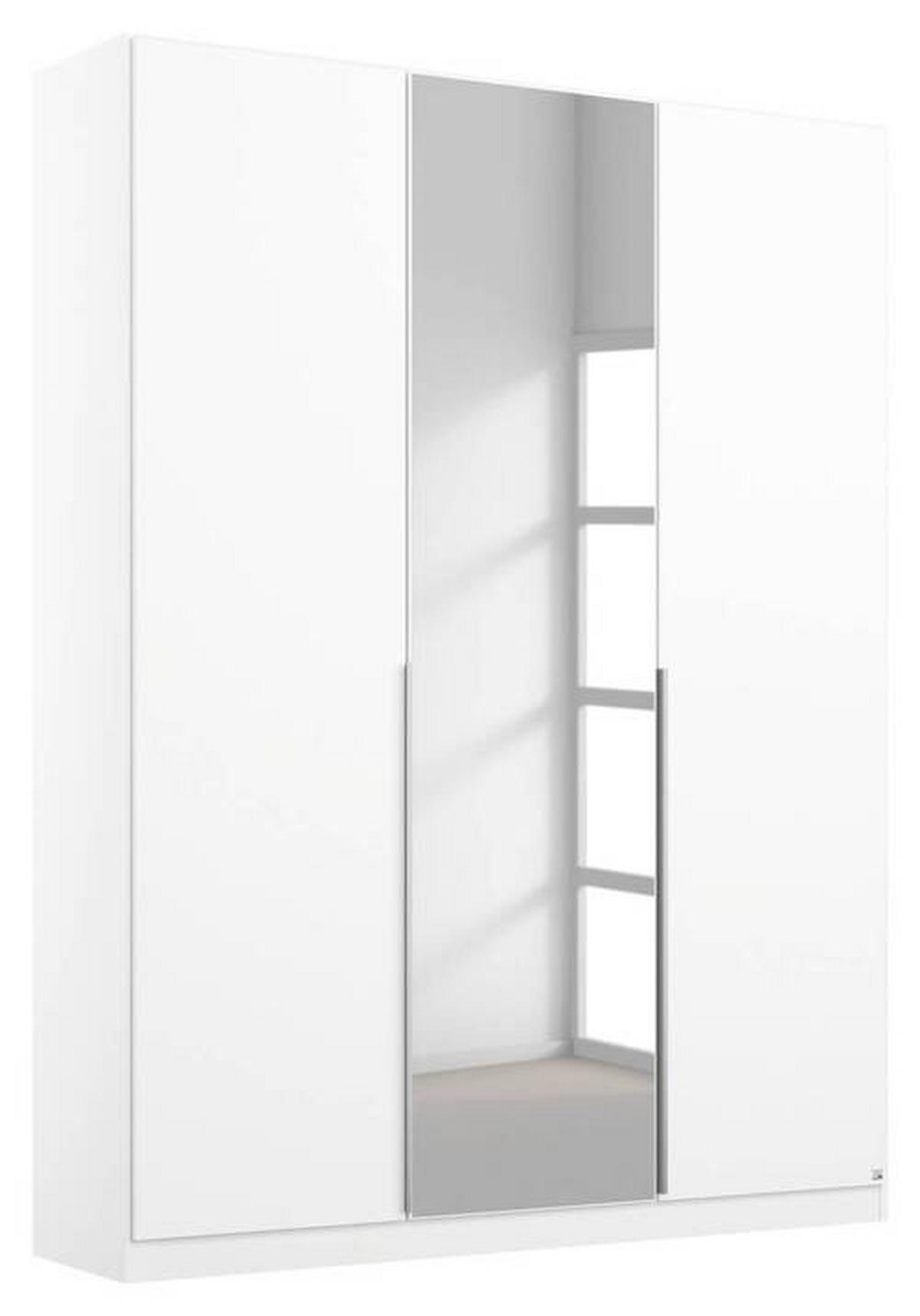 GARDEROB MED GÅNGJÄRN 136/229/54 cm 3-dörrar - vit/aluminiumfärg, Modern, metall/trämaterial (136/229/54cm) - Rauch Möbel