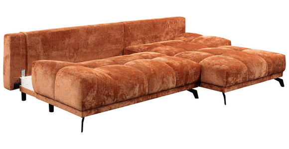 ECKSOFA Rostfarben Chenille  - Rostfarben/Schwarz, MODERN, Textil/Metall (290/182cm) - Hom`in