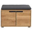 GARDEROBENBANK  in 80/47/40 cm  - Eichefarben/Anthrazit, KONVENTIONELL, Holz/Textil (80/47/40cm) - Linea Natura