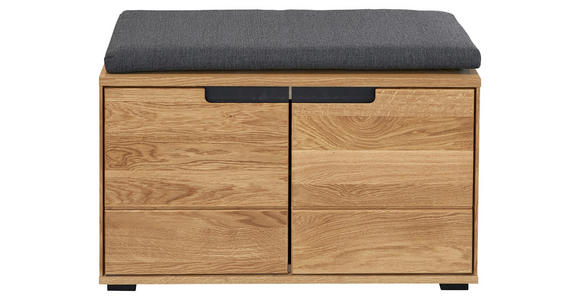 GARDEROBENBANK  in 80/47/40 cm  - Eichefarben/Anthrazit, KONVENTIONELL, Holz/Textil (80/47/40cm) - Linea Natura