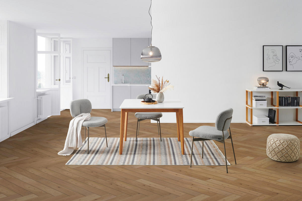 JEDÁLENSKÝ STÔL, biela, 100-130/74/100 cm - biela/farba duba, Design, drevo (100-130/74/100cm) - Livetastic