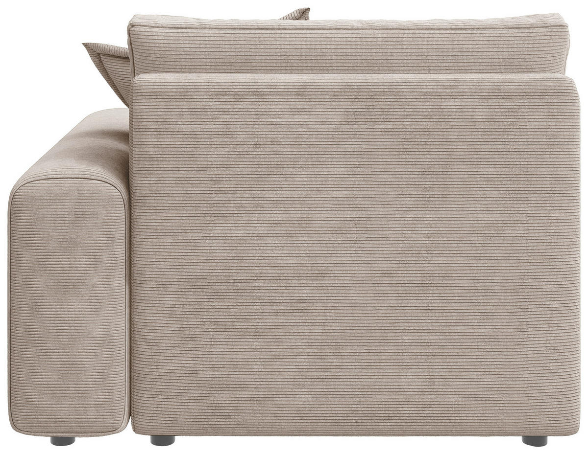 BIGSOFA Cord Beige  - Beige/Schwarz, MODERN, Kunststoff/Textil (117/93/190cm) - Carryhome