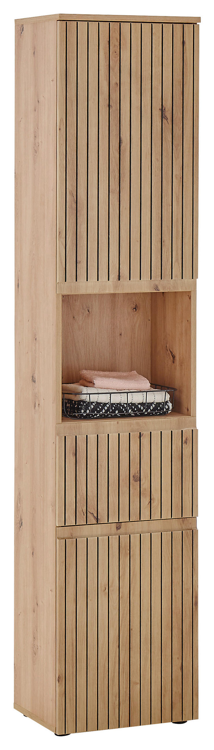 HOCHSCHRANK 40/181/31 cm  - Schwarz/Eiche Artisan, MODERN, Holzwerkstoff/Kunststoff (40/181/31cm) - MID.YOU
