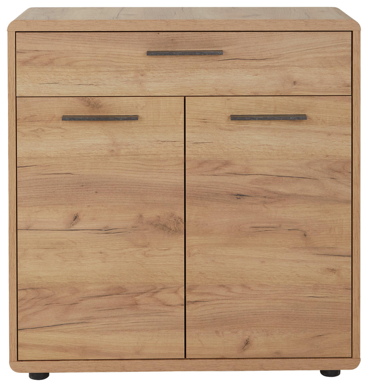 KOMMODE Fontana  in 84/90/32 cm  - Eichefarben/Schwarz, MODERN, Holzwerkstoff/Kunststoff (84/90/32cm) - Boxxx