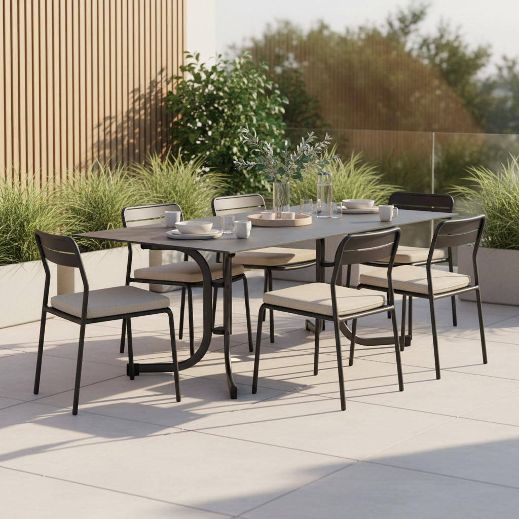 GARTENKLAPPTISCH 160/90/71 cm Metall, Kunststoff, Holzwerkstoff rechteckig  - Anthrazit, KONVENTIONELL, Holzwerkstoff/Kunststoff (160/90/71cm) - Siena Garden