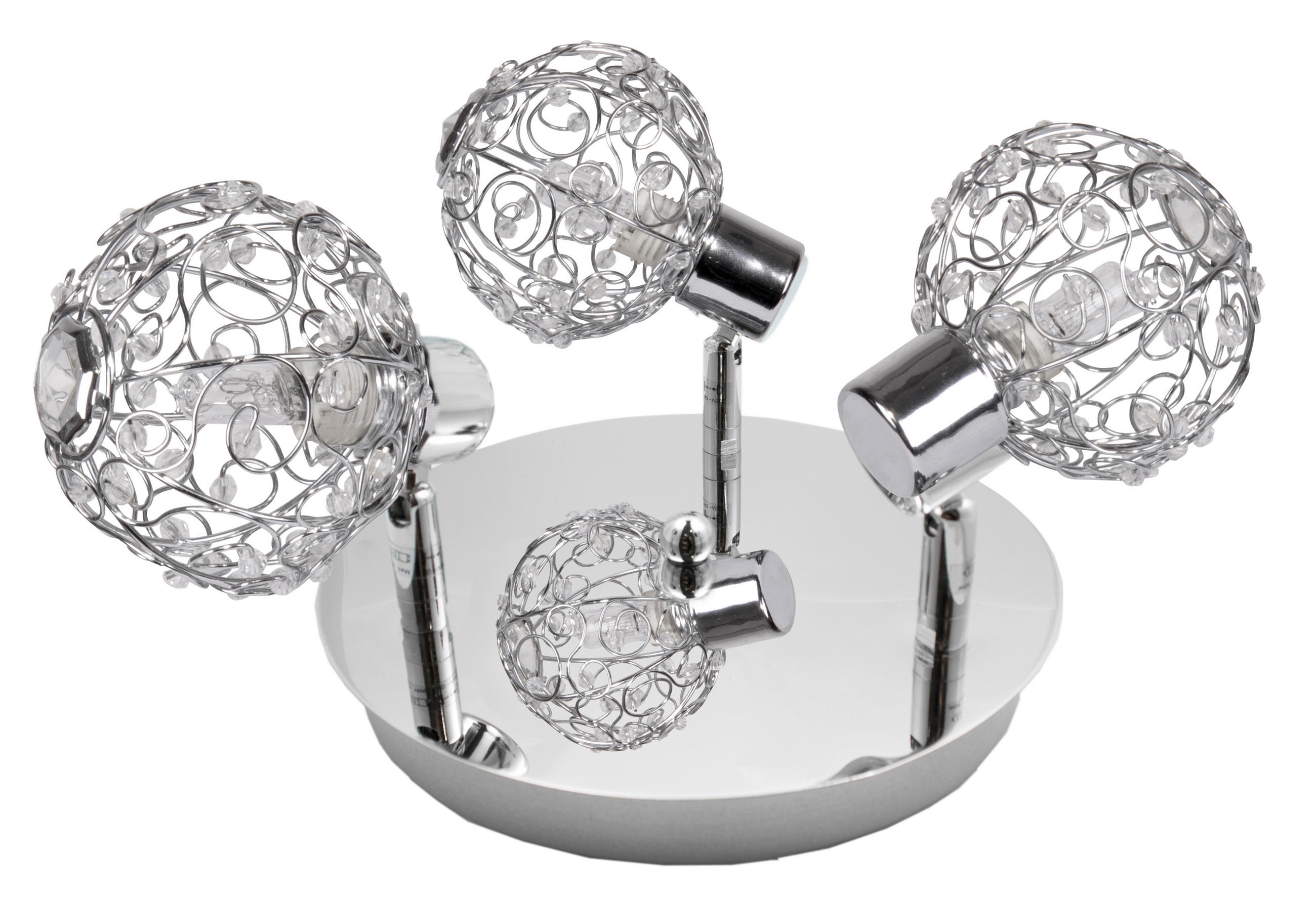 DECKENLEUCHTE    44/44/17 cm  - Chromfarben/Transparent, KONVENTIONELL, Glas/Metall (44/44/17cm)