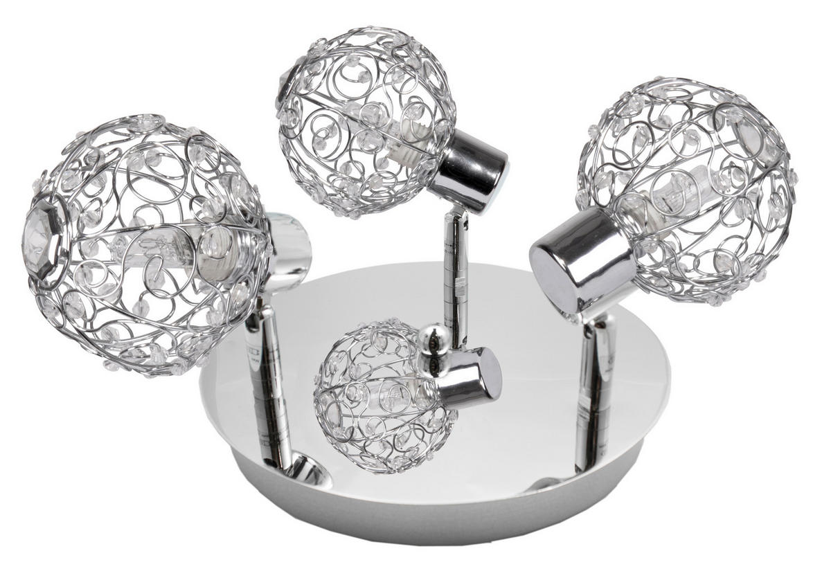 TAKLAMPA Collar 44/44/17 cm  - kromfärg/transparent, Klassisk, metall/glas (44/44/17cm)