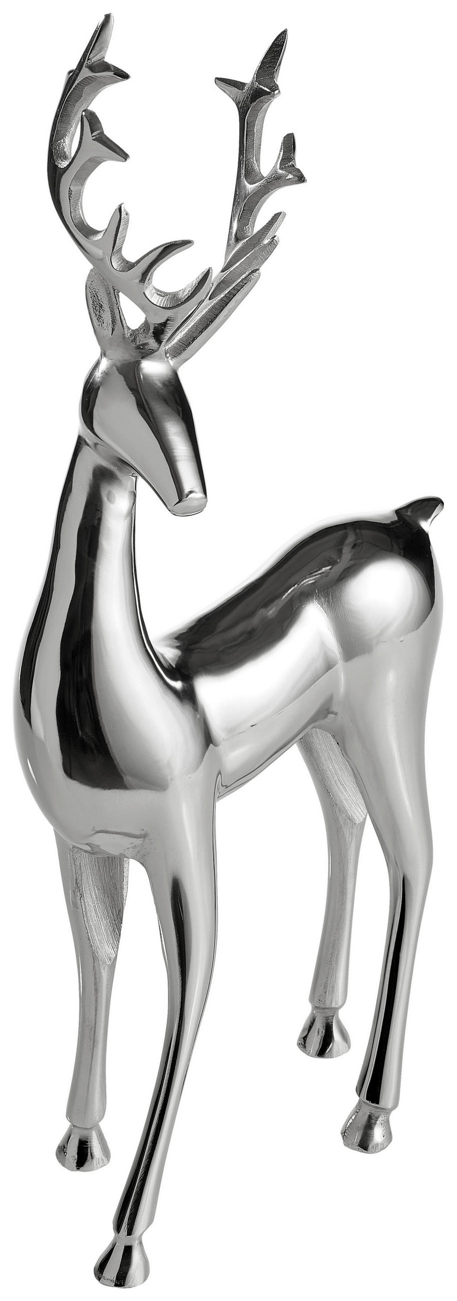 DEKOHIRSCH  - Silberfarben, Design, Metall (54cm)