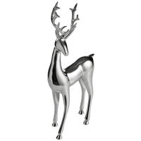 DEKOHIRSCH  - Silberfarben, Design, Metall (54cm)