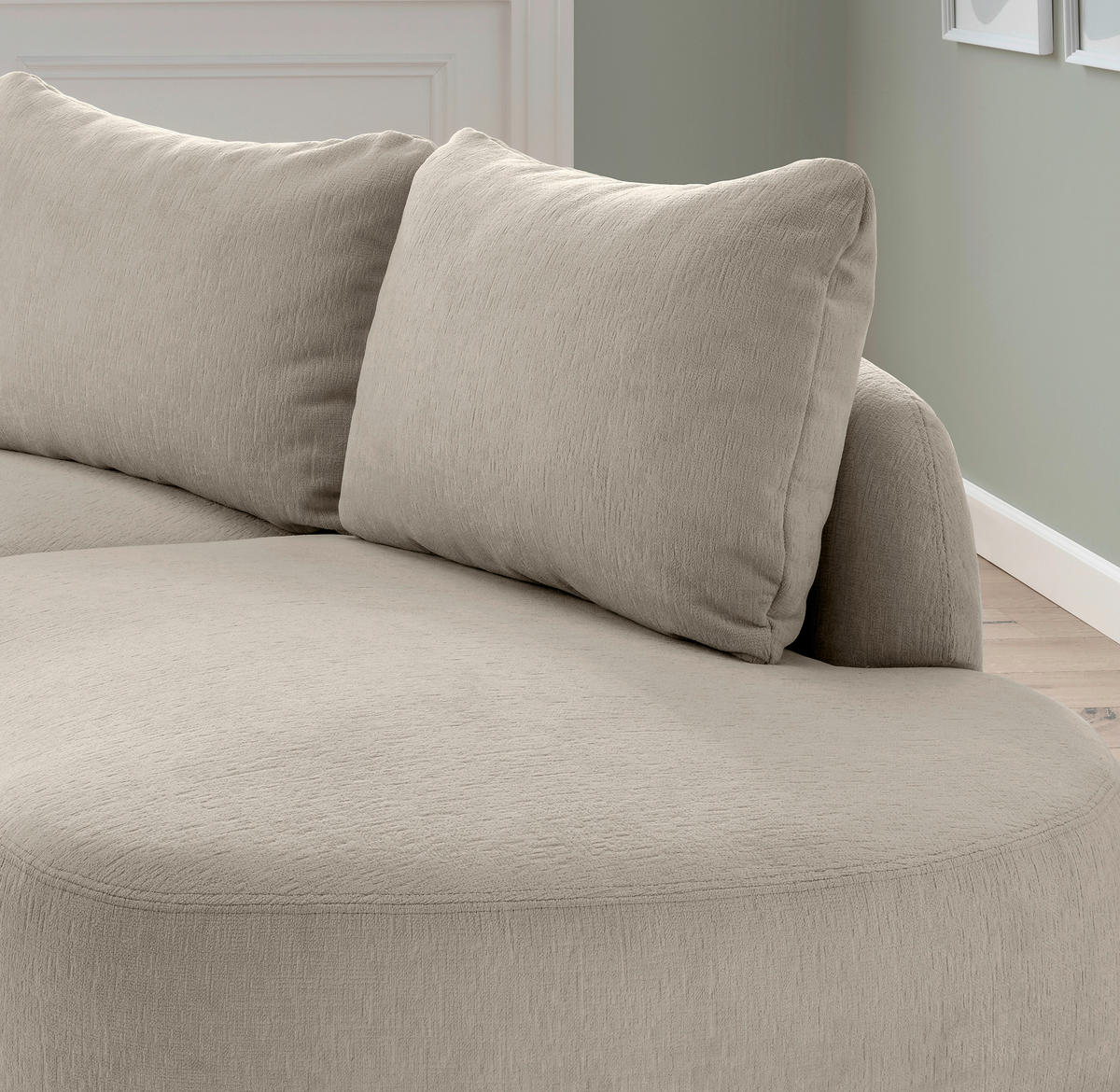 ECKSOFA in Mikrofaser Taupe  - Taupe/Schwarz, Modern, Kunststoff/Textil (139/250cm) - Livetastic