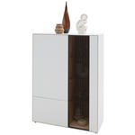 HIGHBOARD Weiß, Eichefarben  112/138/39 cm  - Eichefarben/Weiß, Design, Glas/Holz (112/138/39cm) - Johann Jakob