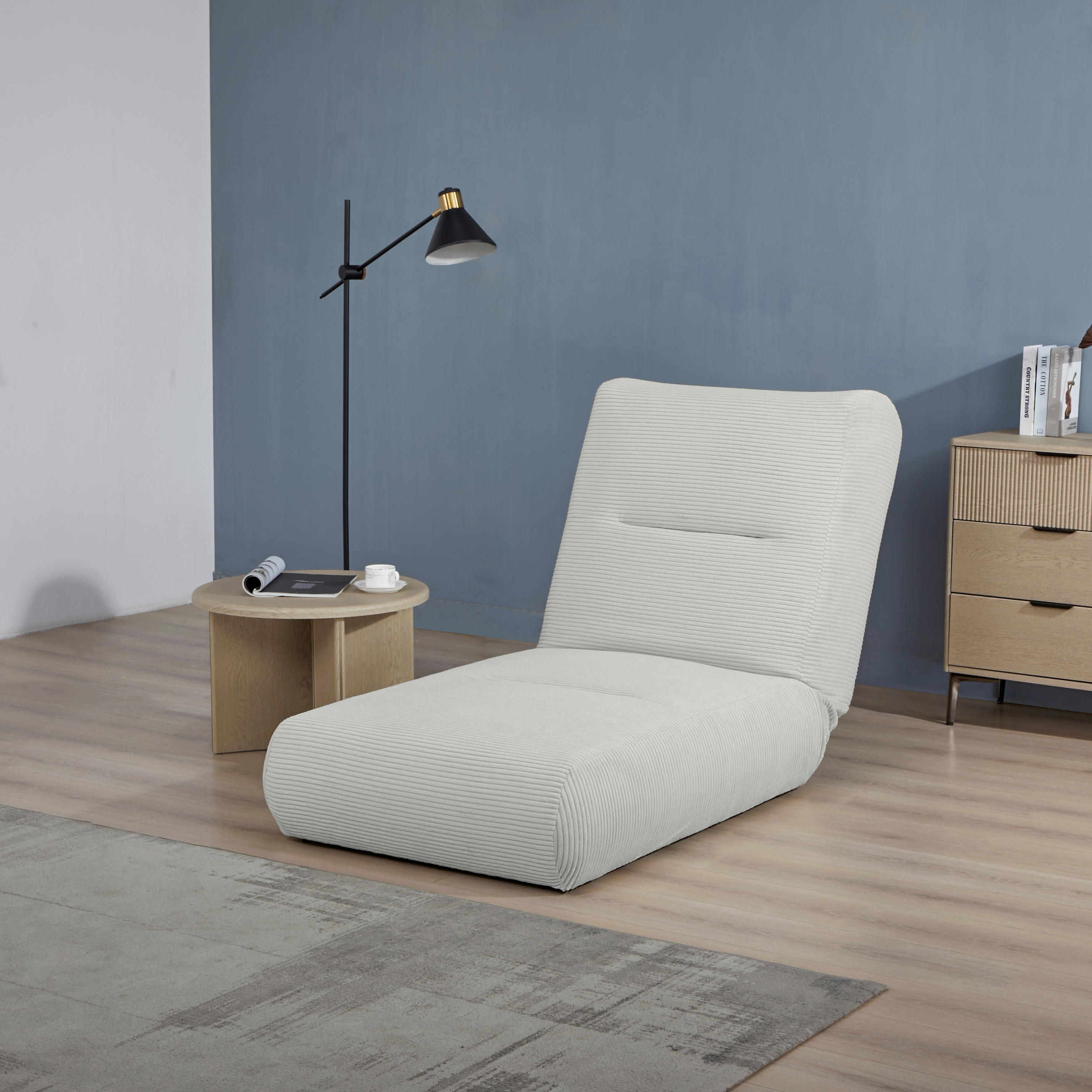 Fotoliu Extensibil, textil, gri deschis