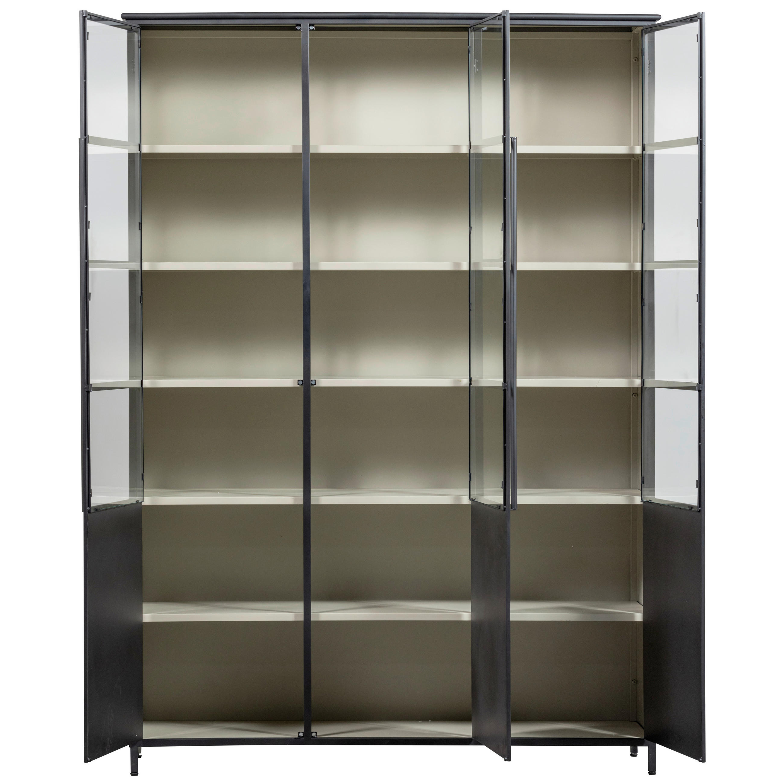 VITRINE  in Schwarz  - Schwarz, Design, Glas/Metall (140/200/40cm) - Livetastic