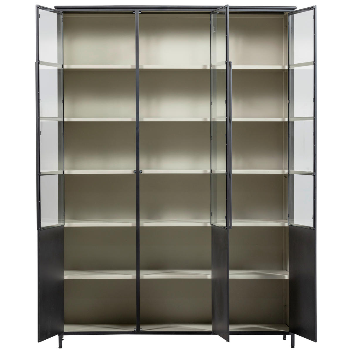 VITRINE in Schwarz  - Schwarz, Design, Glas/Metall (140/200/40cm) - Livetastic